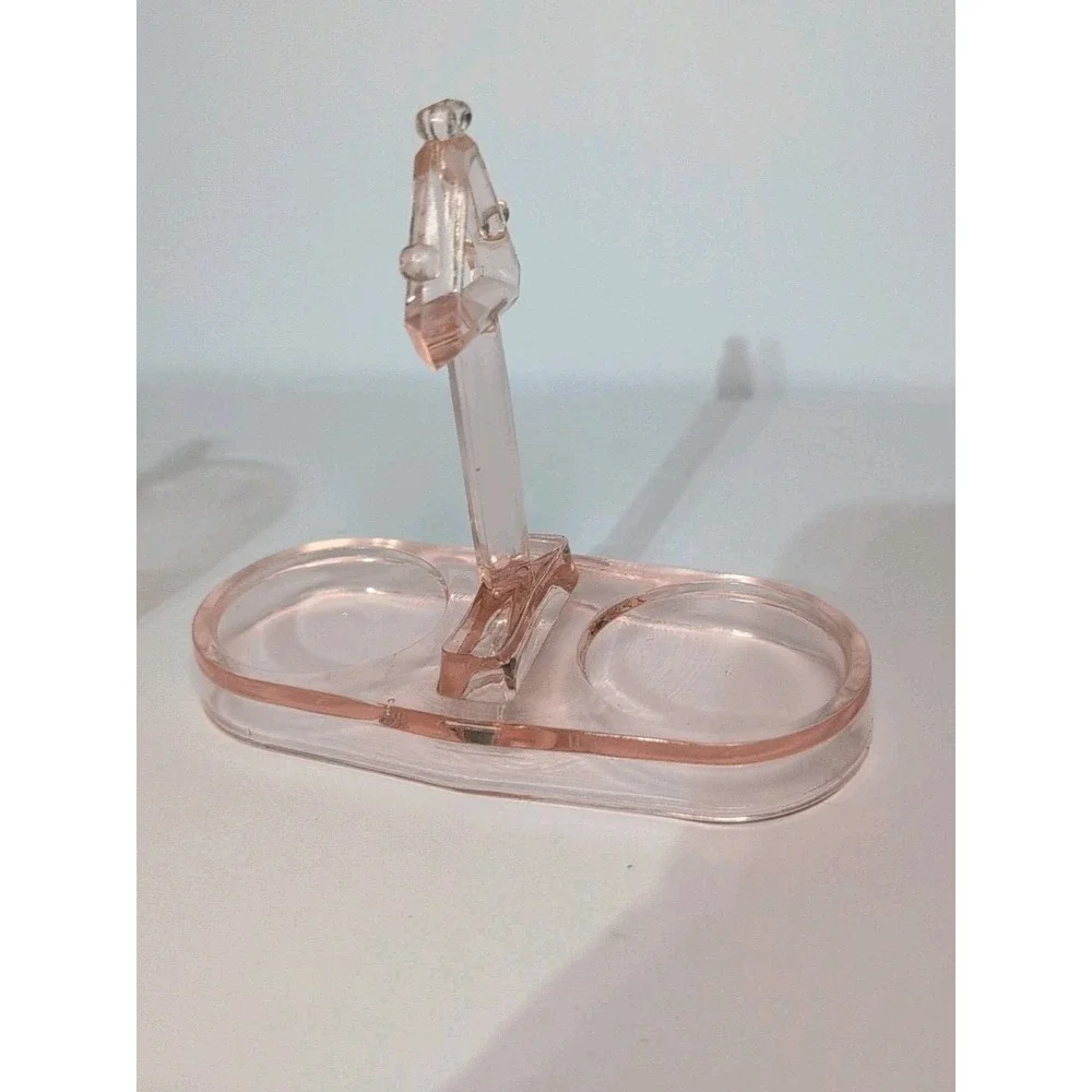 Pink Depression Etched Glass 3-Piece Set: Sugar, Creamer, &  tray coffee tea
